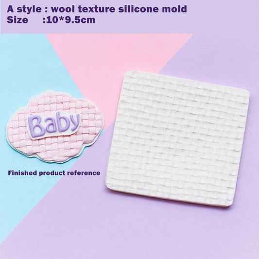 Ultra-light sticky soft clay DIY clothing baking cake tool sweater knit texture silicone mold