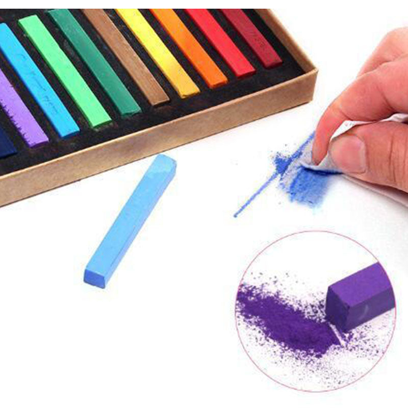 24 Soft Pastels Set Pasteo Smooth & Vibrant Artist Pastels – Fine Pastel Chalk Sticks for Drawing Luminous Pastel Colour Art Chalk Set for Beginners & Artists